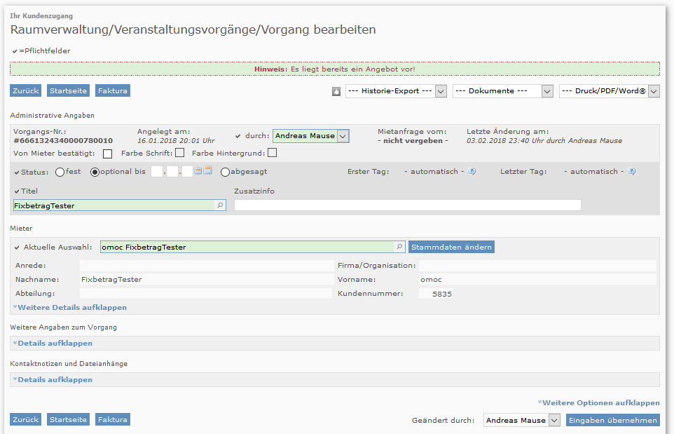 Veranstaltungsvorgang obere Eingabe Teil 1